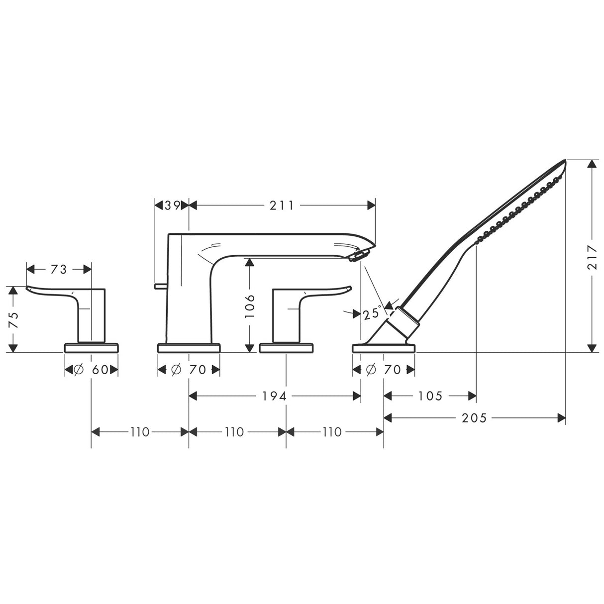 hansgrohe 31442 Metris 浴缸龍頭-hong-kong