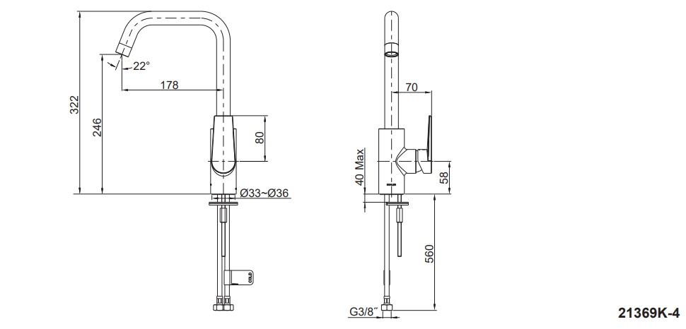 KOHLER K-21369K-4-CP TAUT™ 廚房龍頭-hong-kong