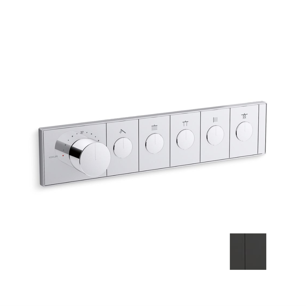 KOHLER K-26349T-9-BL ANTHEM™ 五路嵌入式機械恆溫控制 (黑色)-hong-kong