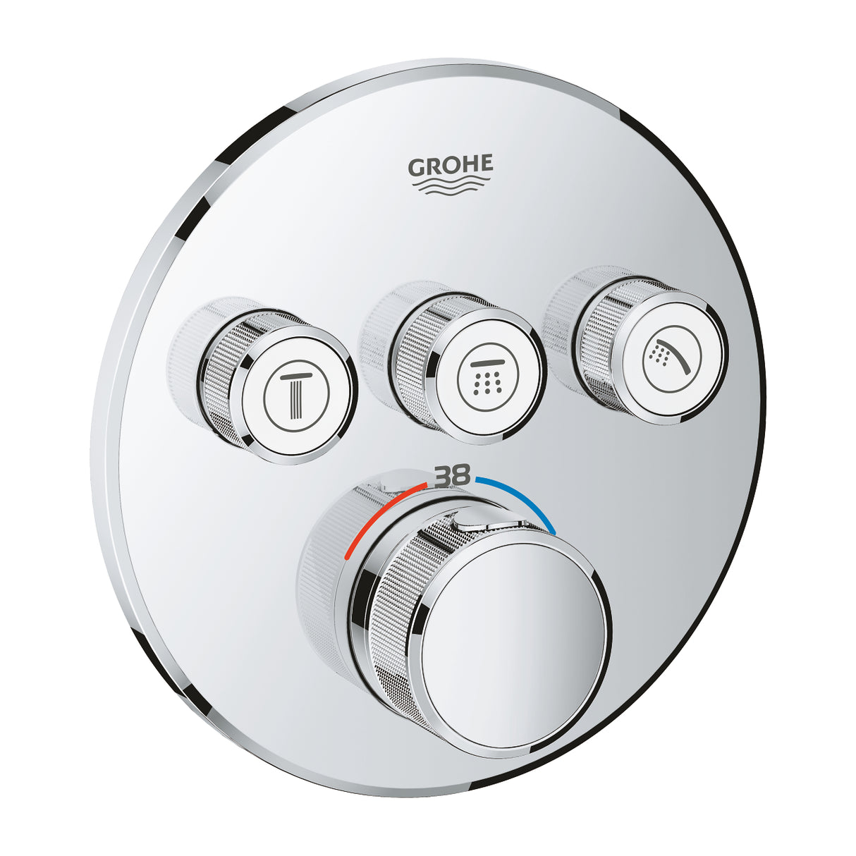 德國 GROHE 29121000/29904LS0+35600000 Grotherm Smartcontrol 圓型多路出水藏牆恆溫淋浴龍頭及閥芯-hong-kong