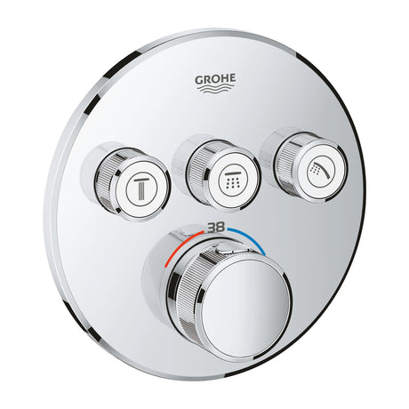 德國 GROHE 29121000/29904LS0+35600000 Grotherm Smartcontrol 圓型多路出水藏牆恆溫淋浴龍頭及閥芯-hong-kong