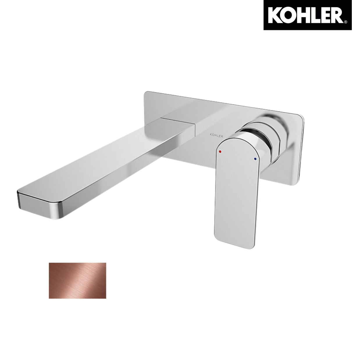 KOHLER K-22567T-4-RGD PARALLEL 單把手掛牆式面盆龍頭 (出水咀長215mm) (玫瑰金色)-hong-kong
