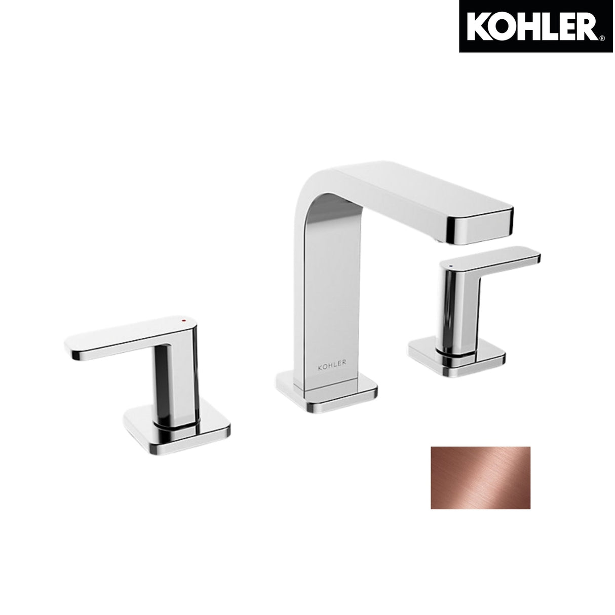 KOHLER K-23484T-4-RGD PARALLEL 8" 中面盆龍頭 (玫瑰金色)-hong-kong