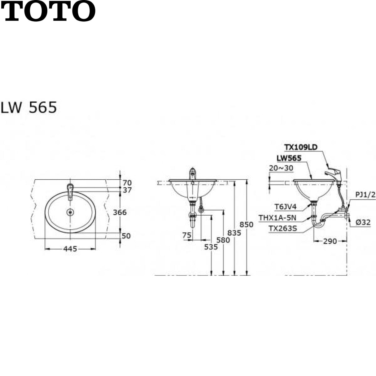 TOTO LW565 台面盆-hong-kong