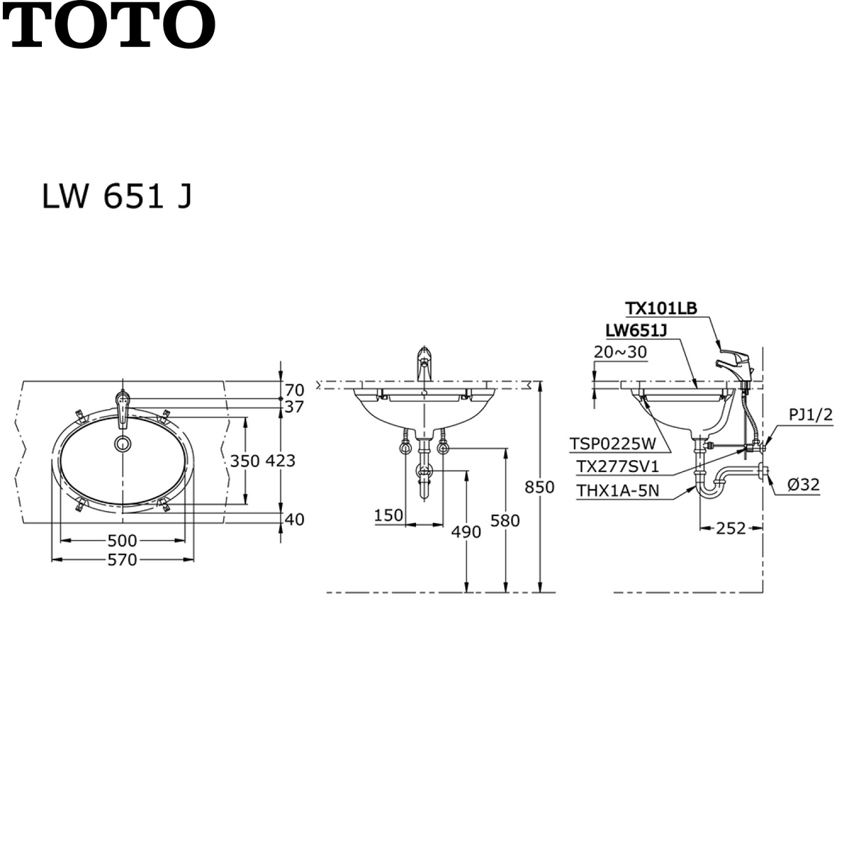 TOTO LW651JU 台下面盆-hong-kong
