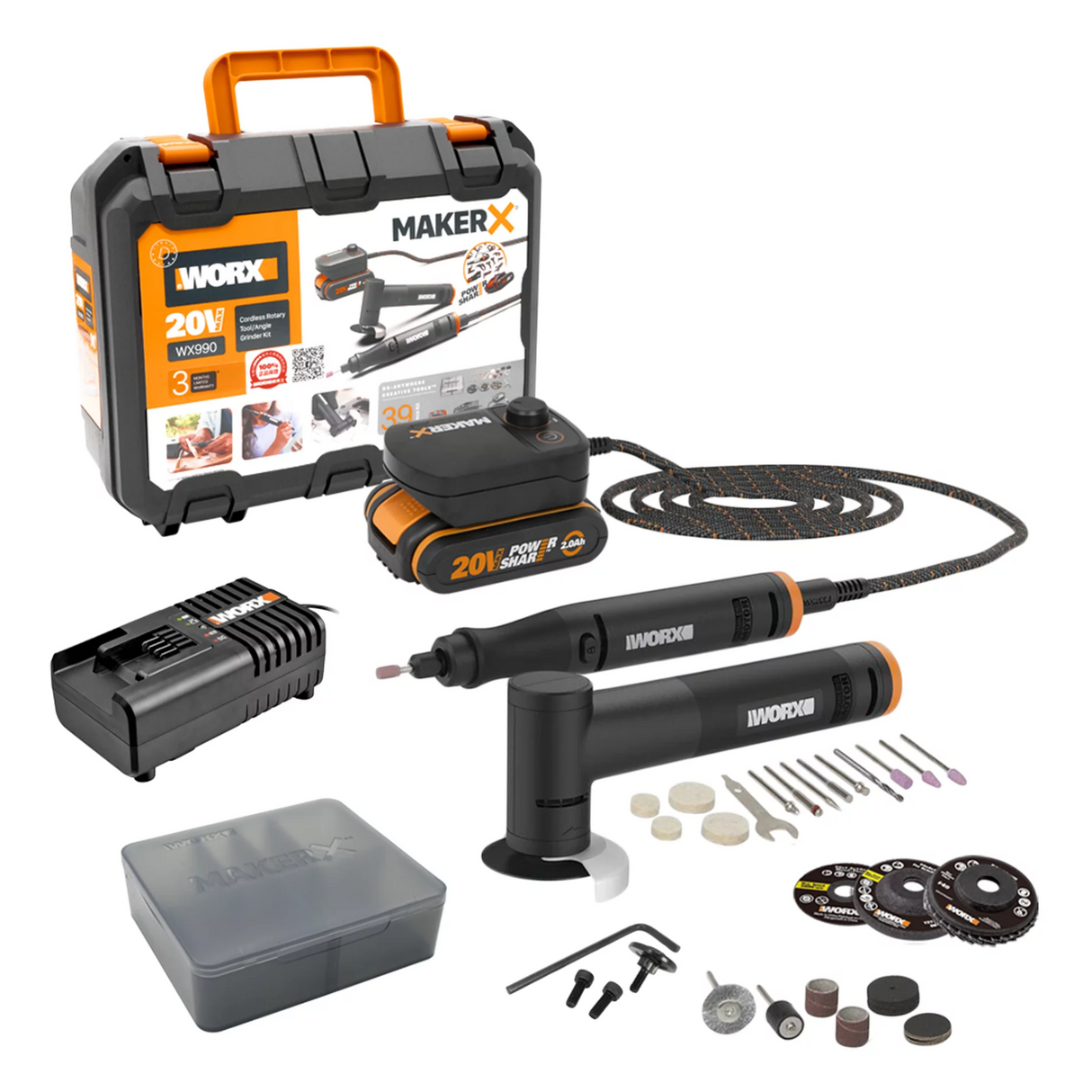 WORX WX990 MAKER X 20V 電磨筆+角磨機組合套件-hong-kong