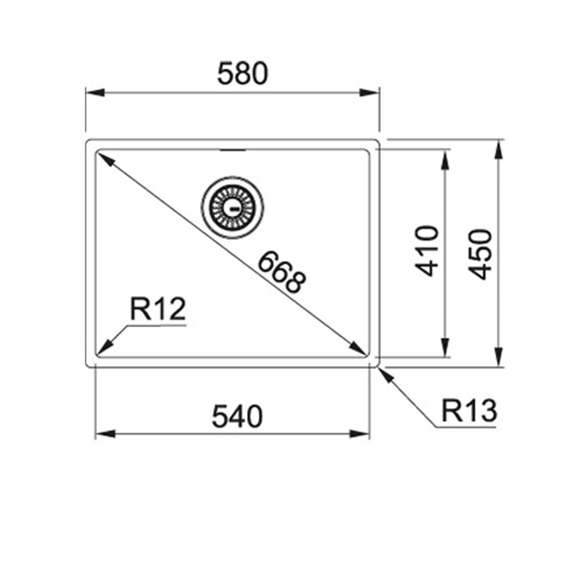 FRANKE BXX 210-54 (127.0554.252) Box 不銹鋼 檯面/檯底 單星盆 580x450x200mm 銀色-hong-kong