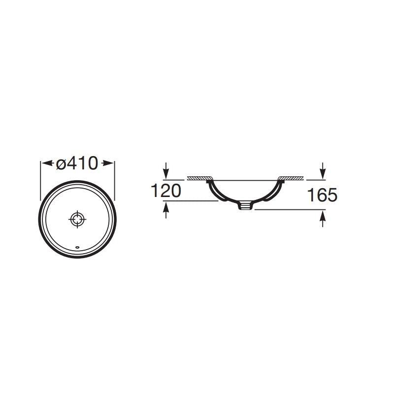 ROCA A327884000 Foro 檯底盆 410x410x165mm 白色-hong-kong