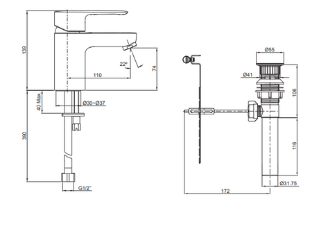 KOHLER K-16027T-4-BN JULY 面盆龍頭 (羅曼銀)-hong-kong