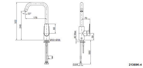 KOHLER K-21369K-4-CP TAUT™ 廚房龍頭-hong-kong