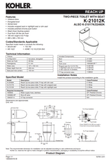 KOHLER K-30744H-0 REACH UP 分體式自由咀座廁 ( 地排水305 mm，牆排水185 mm)-hong-kong