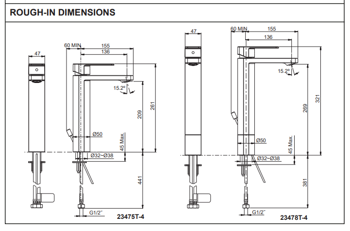 KOHLER K-23475T-4-AF PARALLEL 中高身面盆龍頭 (法蘭金)-hong-kong