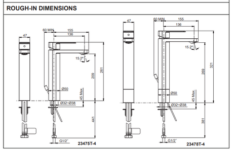 KOHLER K-23475T-4-AF PARALLEL 中高身面盆龍頭 (法蘭金)-hong-kong