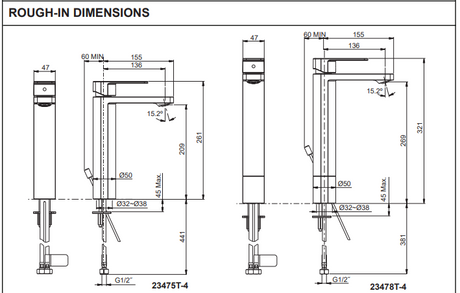 KOHLER K-23478T-4-AF PARALLEL 高身單把手面盆龍頭 (法蘭金)-hong-kong