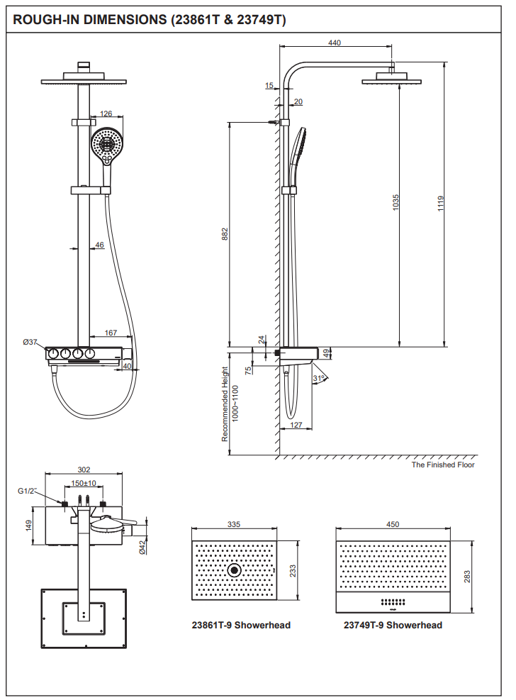KOHLER K-23861T-9-BL URBANITY+ 恆溫四路 出水淋浴柱 (黑色)-hong-kong