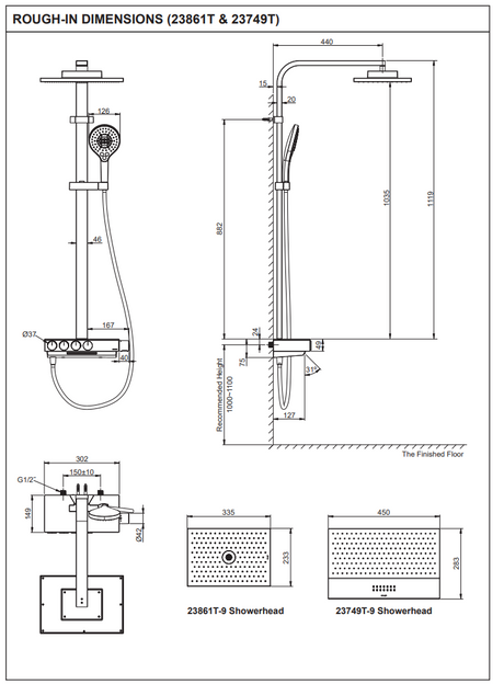 KOHLER K-23861T-9-BL URBANITY+ 恆溫四路 出水淋浴柱 (黑色)-hong-kong