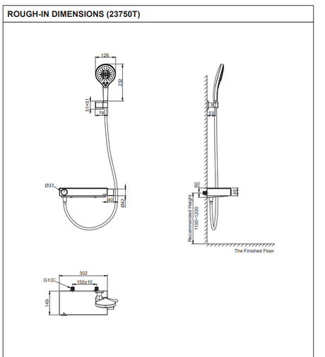 KOHLER K-23750T-9-CP URBANITY 掛牆式恆溫花灑龍頭-hong-kong