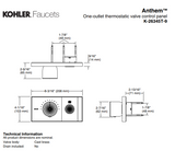 KOHLER K-26345T-9-BL ANTHEM™ 單路嵌入式機械恆溫控制 (黑色)-hong-kong