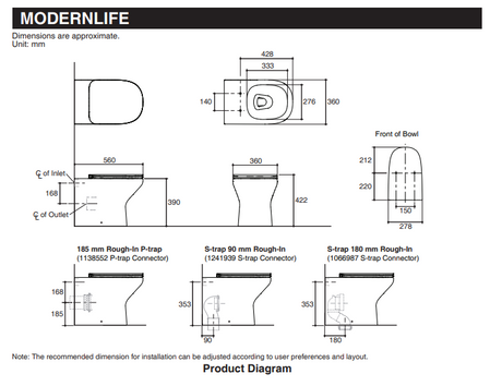 KOHLER K-78463K-0 MODERN LIFE ™ 落地式座廁-hong-kong