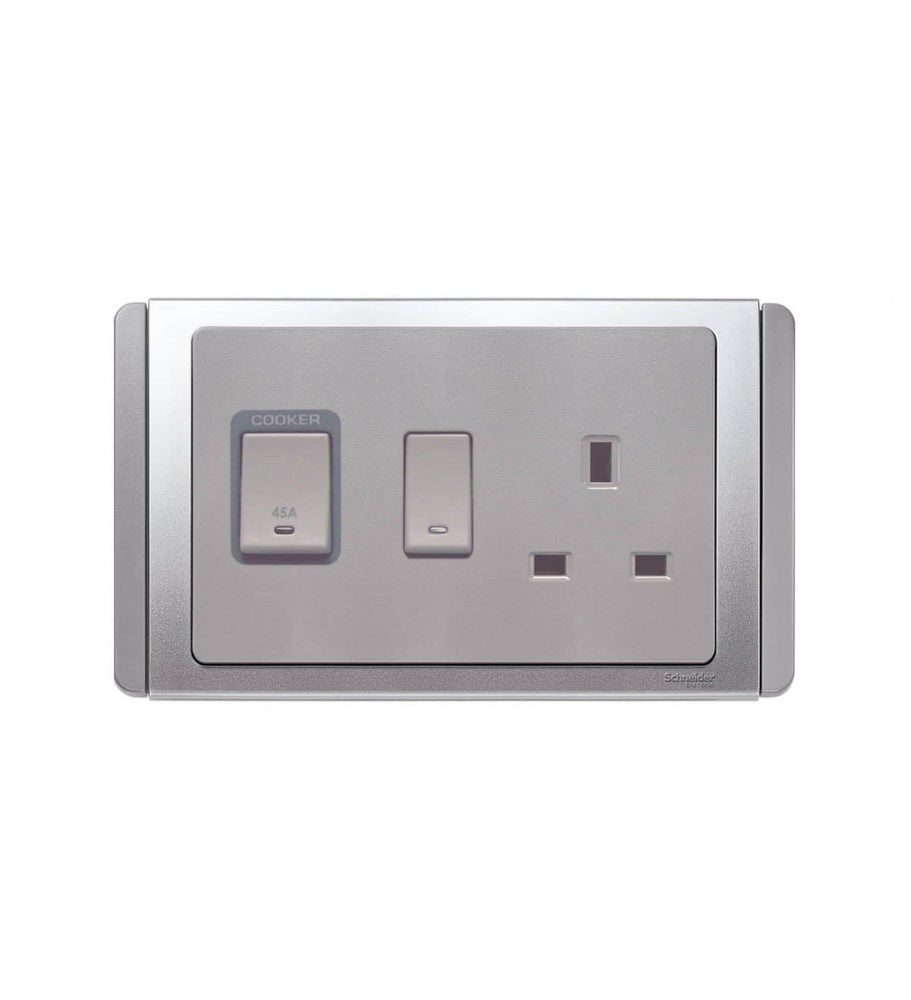 Schneider 施耐德 – 45A雙極掣連13A有燈有掣插座 ET3015DR45 EBGS-hong-kong