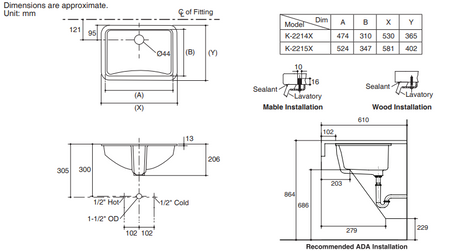 KOHLER K-2215X-0 LADENA® 21” 檯下式浴室面盆-hong-kong