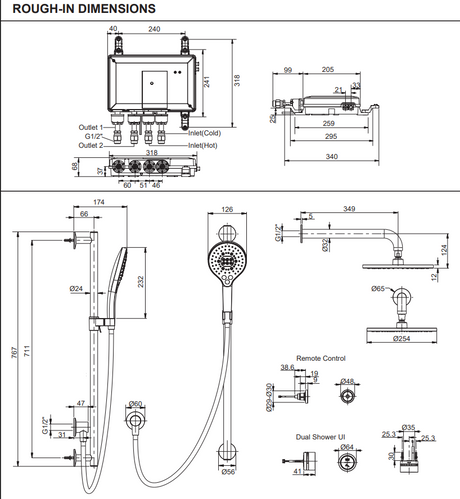 KOHLER K-22327T-7-CP DTV MODE 花灑組合套裝-hong-kong