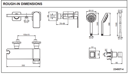 KOHLER K-23494T-4-CP PARALLEL 掛牆式浴缸龍頭 (拋光鍍鉻)-hong-kong