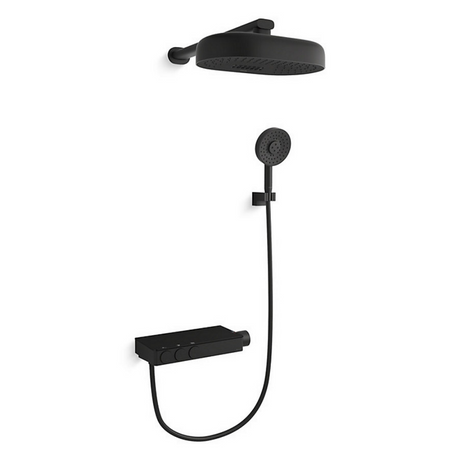 KOHLER K-26330T-9-BL ANTHEM™ 恆溫三路出水淋浴龍頭連雙功能頭頂花灑 (黑色)-hong-kong