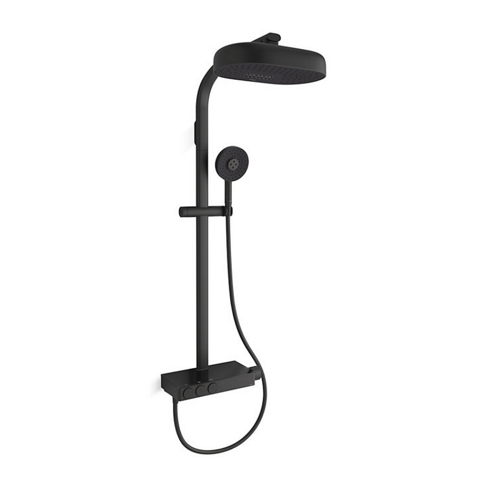 KOHLER K-26332T-9-BL ANTHEM™ 恆溫三路出水淋浴柱 (黑色)-hong-kong