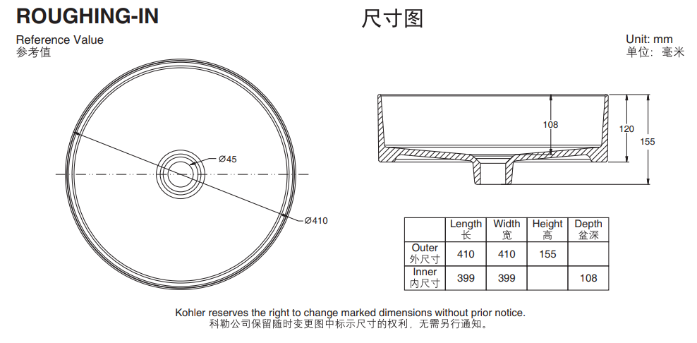 KOHLER K-26677T-0 MICA 圓形半崁式浴室面盆-hong-kong