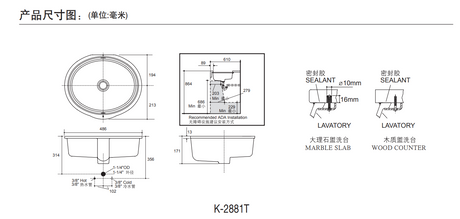 KOHLER K-2881T-0 VERTICYL 橢圓形台下式浴室面盆19"-hong-kong