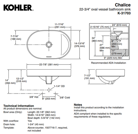 KOHLER K-31703T-0 CHALICE 檯上式浴室面盆-hong-kong
