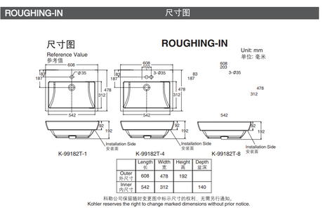 KOHLER K-99182T-1-0 PARLIAMENT 24" 檯上式面盆 (單龍頭孔)-hong-kong