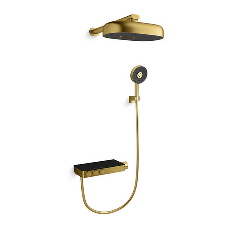 KOHLER K-26330T-9-2MB ANTHEM™ 恆溫三路出水淋浴龍頭連雙功能頭頂花灑 (摩登金色)-hong-kong