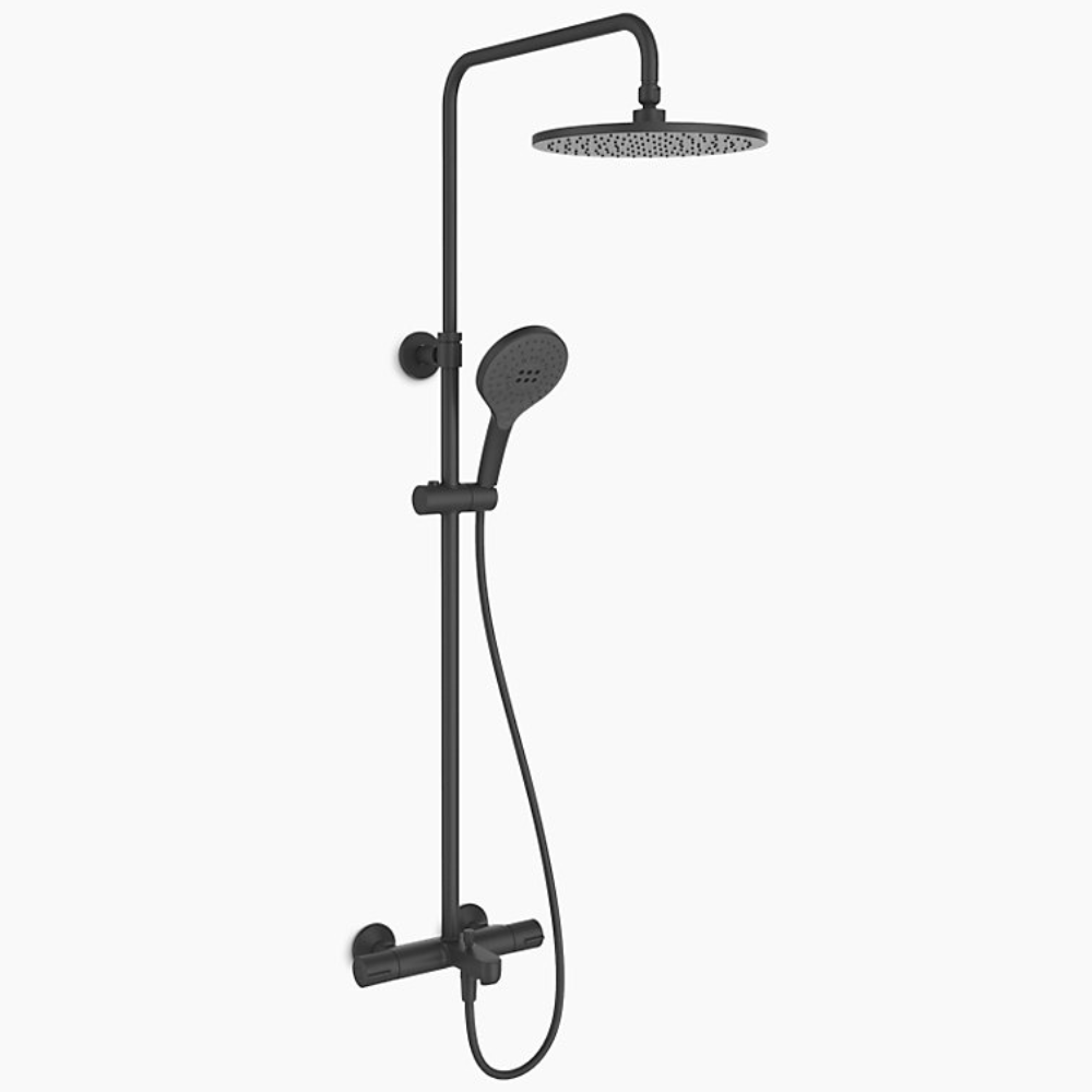 KOHLER K-23125T-B9-2BL JULY 三出水淋浴柱 (亮黑色)-hong-kong