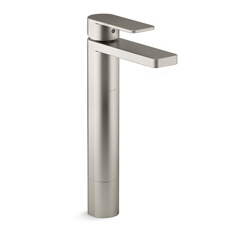 KOHLER K-23478T-4-BN PARALLEL 高身單把手面盆龍頭 (羅曼銀)-hong-kong