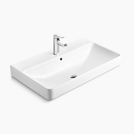 KOHLER K-2749T-1-0 FOREFRONT 一體化面盆（單龍頭孔）-hong-kong