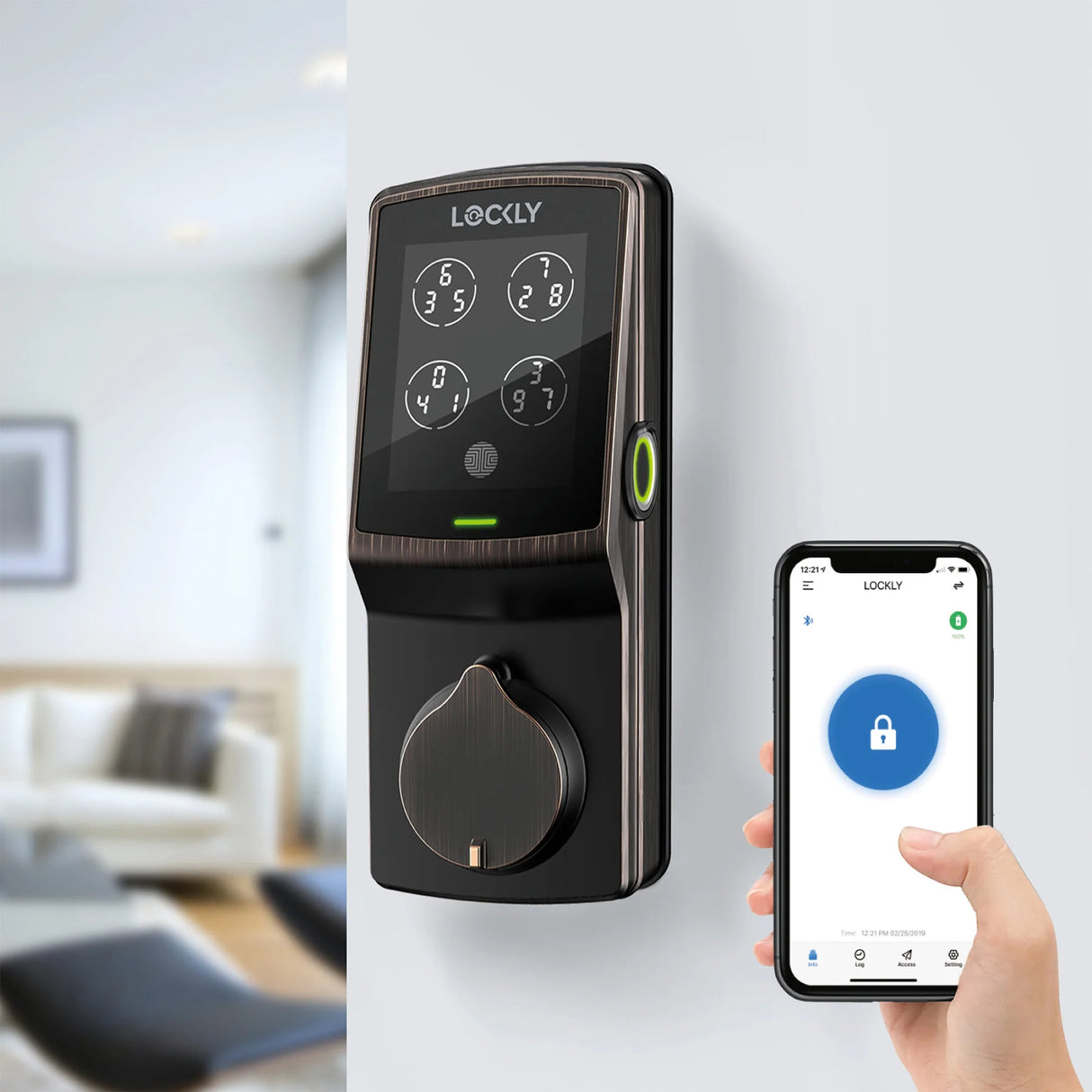 LOCKLY PGD728F Secure Plus 智能電子門鎖 (威尼斯古銅色) (包標準安裝)-hong-kong