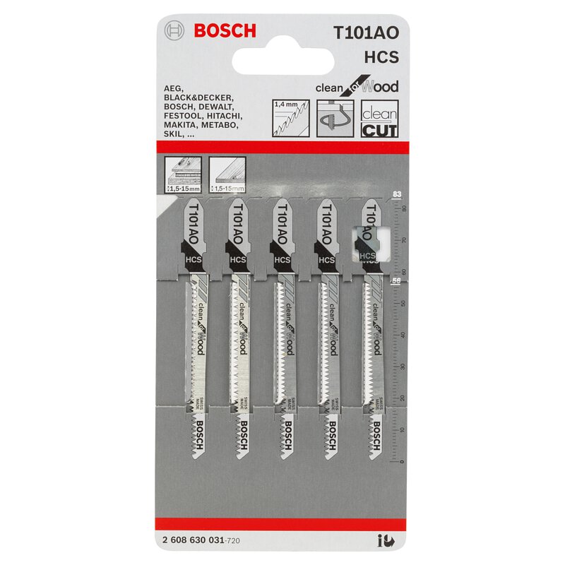 BOSCH T101AO 積梳鋸片 (5片裝) (快速去屑)-hong-kong