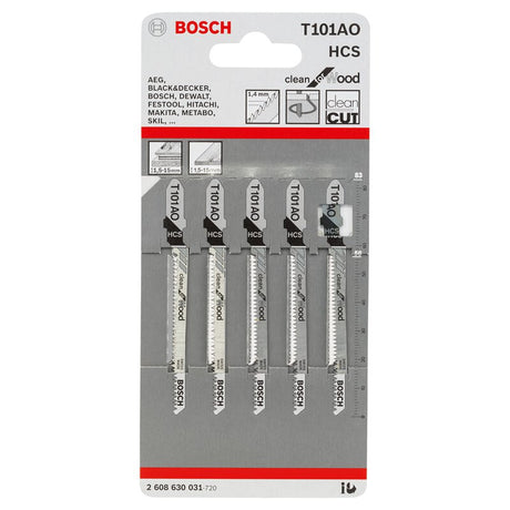 BOSCH T101AO 積梳鋸片 (5片裝) (快速去屑)-hong-kong