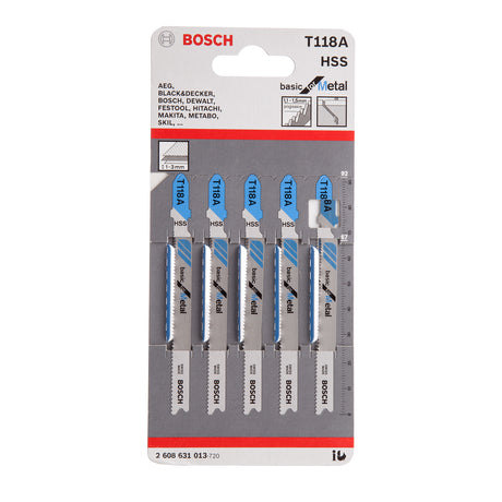 BOSCH T118A 積梳鋸片 (5片裝) (鋒鋼 HSS)-hong-kong