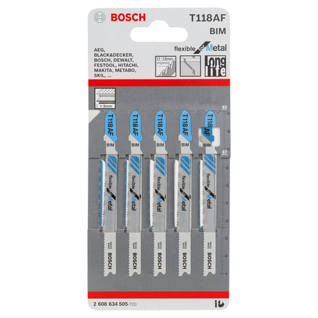 BOSCH T118AF 積梳鋸片 (5片裝) (雙金屬)-hong-kong