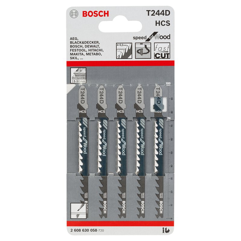 BOSCH T244D 積梳鋸片 (5片裝) (快速切割) (可轉彎)-hong-kong