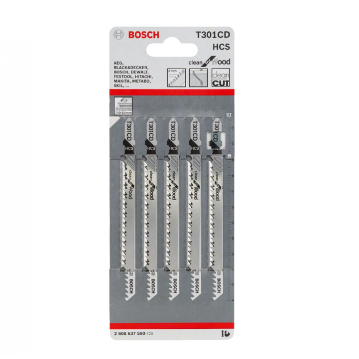 BOSCH T301CD 積梳鋸片 (5片裝) (快速去屑) (加長)-hong-kong