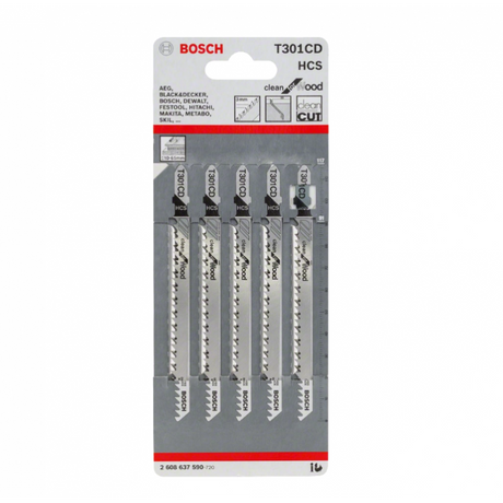 BOSCH T301CD 積梳鋸片 (5片裝) (快速去屑) (加長)-hong-kong