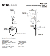 KOHLER K-26329T-9-CP ANTHEM™ 恆溫雙路出水淋浴龍頭 連單功能頭頂花灑 (拋光鍍鉻)-hong-kong