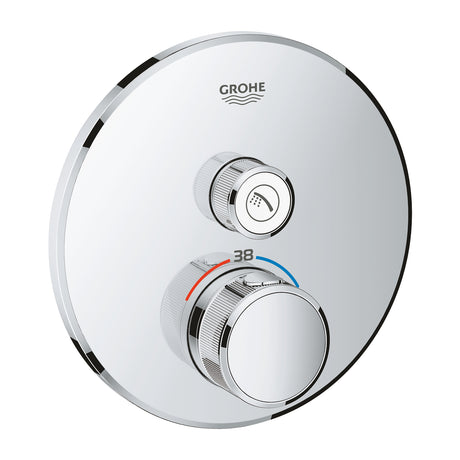 德國 GROHE 29118000/29150LS0+35600000 Grotherm Smartcontrol 圓型單出水藏牆恆溫淋浴龍頭及閥芯-hong-kong