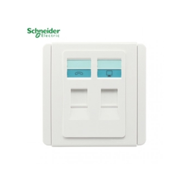 Schneider 施耐德 – 兩位 RJ11電話/RJ45電腦插座 E3032TD WW / E3032TD GS-hong-kong