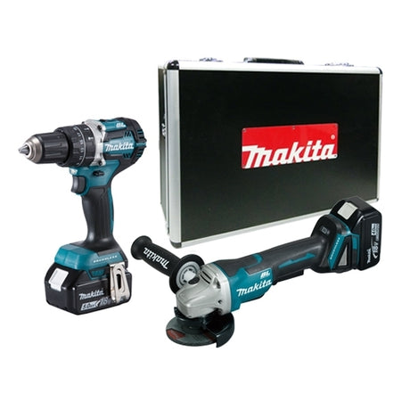 Makita 牧田 DLX2215TX1 18V 充電式工具套裝 (衝撃電鑽+角向磨光機)-hong-kong