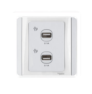 Schneider 施耐德 – 雙位2.1A USB充電插座 E3032USB WW / E3032USB GS-hong-kong